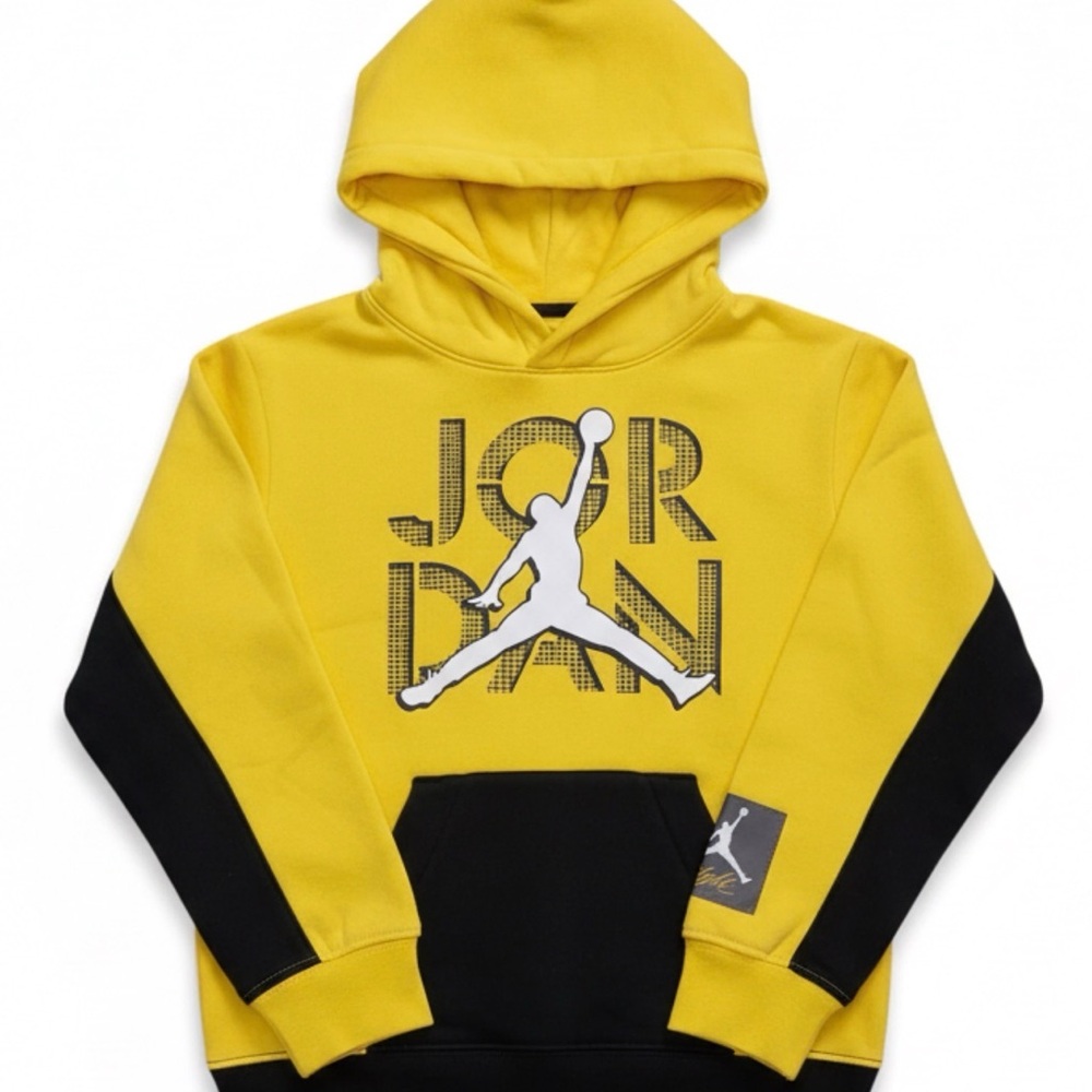 Jordan Yellow & Black Pullover Hoodie with Jumpman Logo